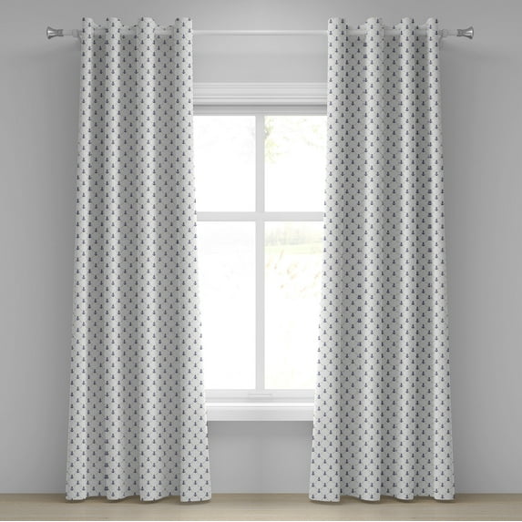 Ambesonne Anchor Grommet Curtain, Yacht Ship Cruise, 50" x 84", Navy Blue White
