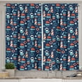 thumbnail image 1 of Ambesonne Anchor Kitchen Curtains, Captain Boats and Helm, 55"x45", Vermilion Pale Blue, 1 of 1