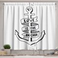 thumbnail image 1 of Ambesonne Anchor Kitchen Curtains, Hand Drawn Words Heart, 55"x39", Black and White, 1 of 2