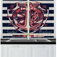 thumbnail image 1 of Ambesonne Anchor Kitchen Curtains, Marine Design, 55"x45", Beige Indigo Red, 1 of 1