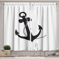 thumbnail image 1 of Ambesonne Anchor Kitchen Curtains, Monochrome Nautical Motif, 55"x39", Charcoal Grey White, 1 of 3