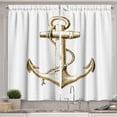 thumbnail image 1 of Ambesonne Anchor Kitchen Curtains, Nautical Voyage, 55"x45", Yellow and Black, 1 of 3