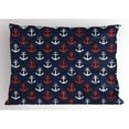 thumbnail image 1 of Ambesonne Anchor Pillow Sham, Abstract Sea Grunge Worn, 26" X 20", Vermilion Dark Blue, 1 of 2