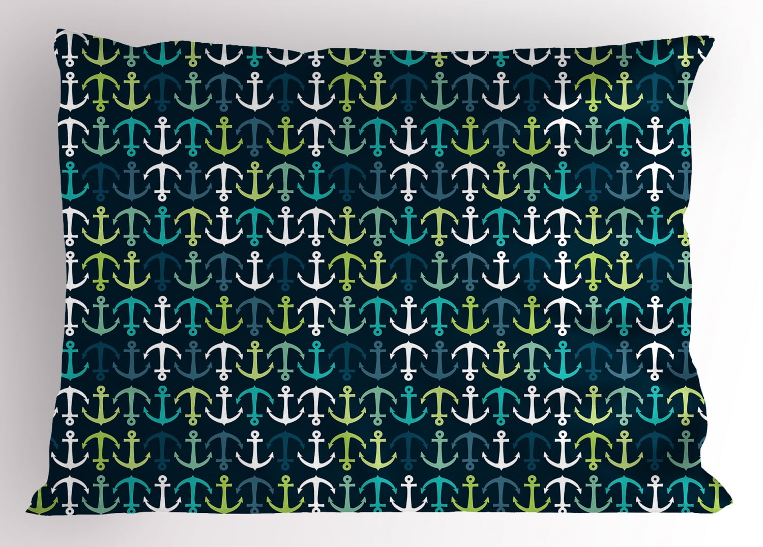 Ambesonne Anchor Pillow Sham, Maritime Sailing Travel, 26" X 20", Dark