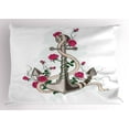 thumbnail image 1 of Ambesonne Anchor Pillow Sham, Romantic Marine, 26" X 20", Taupe Pink Green, 1 of 2