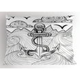 thumbnail image 1 of Ambesonne Anchor Pillow Sham, Zentangle Ocean Clouds, 26" X 20", Black and White, 1 of 2