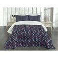 thumbnail image 1 of Ambesonne Anchor Quilted Bedspread Set 3 Pcs, Abstract Sea Grunge Worn, King Size, Vermilion Dark Blue, 1 of 5