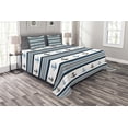 thumbnail image 1 of Ambesonne Anchor Quilted Bedspread Set 3 Pcs, Anchor Hipster, King Size, Blue Black White, 1 of 3
