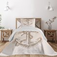 thumbnail image 1 of Ambesonne Anchor Quilted Coverlet 2 Pcs, Navy Summer Holiday, Twin Size, Brown Cream, 1 of 5