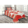 thumbnail image 1 of Ambesonne Anchor Quilted Coverlet 2 Pcs, Stripes Nautical, Twin Size, Vermilion Cream, 1 of 2