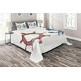 thumbnail image 1 of Ambesonne Anchor Quilted Coverlet 3 Pcs, Nautical Steering Wheel, King Size, Pink Blue, 1 of 2