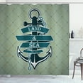 thumbnail image 1 of Ambesonne Anchor Shower Curtain, Diamond Pattern Nautical, 69"Wx84"L, Teal Pale Green, 1 of 5