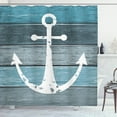 thumbnail image 1 of Ambesonne Anchor Shower Curtain, Marine Planks in Sea Tones, 69"Wx75"L, Slate Blue White, 1 of 5