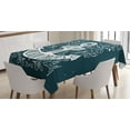 thumbnail image 1 of Ambesonne Anchor Tablecloth Rectangular Table Cover, Hand Drawn Hipster, 60"x84", Dark Blue White, 1 of 4