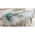 thumbnail image 1 of Ambesonne Anchor Tablecloth Rectangular Table Cover, Romantic Design Anchor, 60"x84", Pale Blue Pale Coral, 1 of 3