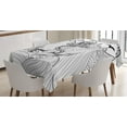 thumbnail image 1 of Ambesonne Anchor Tablecloth Rectangular Table Cover, Zentangle Ocean Clouds, 52"x70", Black and White, 1 of 4