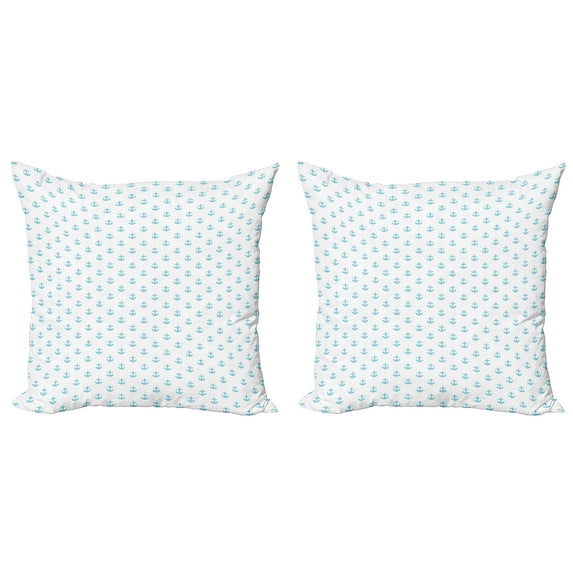 Ambesonne Anchor Throw Pillow Cover 2 Pack, Blue Vivid Pattern, 24", Sky Blue White