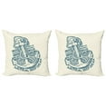 thumbnail image 1 of Ambesonne Anchor Throw Pillow Cover 2 Pack, Vintage Nautical Sea, 16", Blue Cream, 1 of 5