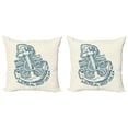 thumbnail image 1 of Ambesonne Anchor Throw Pillow Cover 2 Pack, Vintage Nautical Sea, 20", Blue Cream, 1 of 5