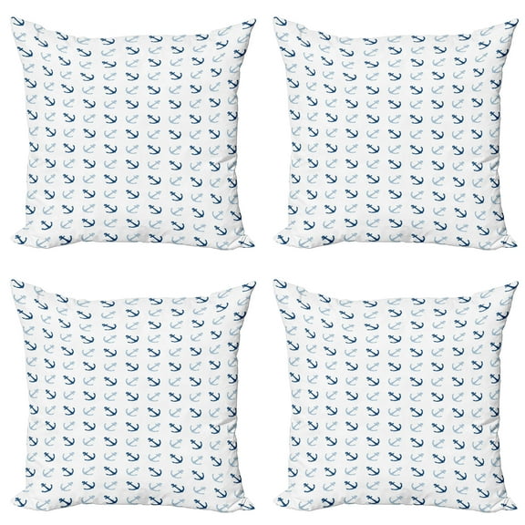 Ambesonne Anchor Throw Pillow Cover 4 Pack, Classical Marine, 20",