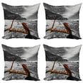 thumbnail image 1 of Ambesonne Anchor Throw Pillow Cover 4 Pack, Rusty Vintage Beach, 24", Orange, 1 of 7