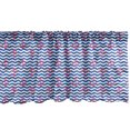 thumbnail image 1 of Ambesonne Anchor Window Valance, Anchors Slhouettes Waves, 54" X 18", Blue Dark Coral White, 1 of 2