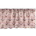 thumbnail image 1 of Ambesonne Anchor Window Valance, Grunge Nautical, 54" X 18", Redwood Coral and White, 1 of 3