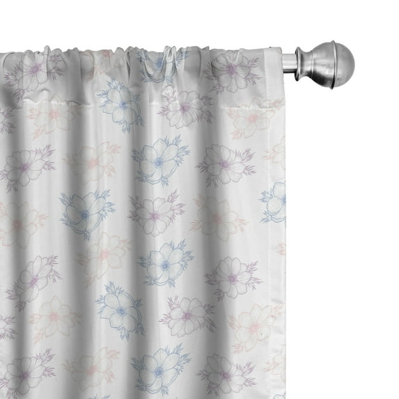 Ambesonne Anemone Flower Window Curtains, Bridal Corsage, Each 28" W x 63" L, Dried Rose Slate Blue