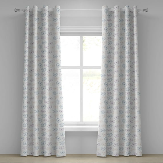 Ambesonne Anemone Flower Grommet Curtain, Bridal Corsage, 50" x 84", Dried Rose Slate Blue