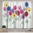 thumbnail image 1 of Ambesonne Anemone Flower Kitchen Curtains, Blooming Summer, 55"x39", Multicolor, 1 of 3