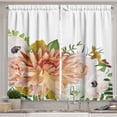 thumbnail image 1 of Ambesonne Anemone Flower Kitchen Curtains, Fresh Leaves, 55"x39", Salmon Fern Green Khaki, 1 of 3