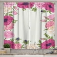 thumbnail image 1 of Ambesonne Anemone Flower Kitchen Curtains, Lively Bridal, 55"x39", Pink Green Apricot, 1 of 3