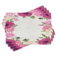 thumbnail image 1 of Ambesonne Anemone Flower Place Mats Set of 4, Lively Bridal, Standard Size, Pink Green Apricot, 1 of 6