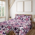 thumbnail image 1 of Ambesonne Anemone Flowers Fitted & Flat Sheet with Shams 4 Pcs Set, Romance Vibe Floral, Queen, Pastel Pink Off White, 1 of 5