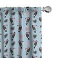 thumbnail image 1 of Ambesonne Animal Window Curtains, Toucan Bird Tropical Cartoon, Each 28" W x 63" L, Pale Blue Rose, 1 of 4