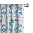 thumbnail image 1 of Ambesonne Animal Art Window Curtains, Humanized Dolphins Art, Each 28" W x 63" L, Blue and Multicolor, 1 of 4