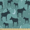 thumbnail image 1 of Ambesonne Animal Art Fabric by the Yard Upholstery, Elk Moose Silhouettes, 3 Yards, Turquoise Dark Teal, 1 of 5