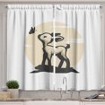 thumbnail image 1 of Ambesonne Animal Art Kitchen Curtains, Sheep with Butterfly, 55"x36", Eggshell Dark Grey and White, 1 of 3