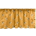 thumbnail image 1 of Ambesonne Animal Art Window Valance, Bees on Honey Combs Art, 42" x 18", Mustard and Orange, 1 of 3