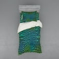 thumbnail image 1 of Ambesonne Animal Bedding Set 3 Pcs, Alligator Skin, Twin XL, Green Blue, 1 of 3