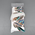 thumbnail image 1 of Ambesonne Animal Bedding Set 3 Pcs, Contour Feather Fashion, Twin, Teal Brown, 1 of 2