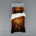 thumbnail image 1 of Ambesonne Animal Bedding Set 3 Pcs, Hawk Eagle Face Claws, Twin, Brown, 1 of 2