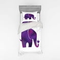 thumbnail image 1 of Ambesonne Animal Bedding Set 3 Pcs, Hearts, Twin, Fuchsia and Purple, 1 of 3