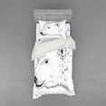 thumbnail image 1 of Ambesonne Animal Bedding Set 3 Pcs, Polar Bear Face Sketchy, Twin XL, Charcoal Grey White, 1 of 3