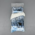 thumbnail image 1 of Ambesonne Animal Bedding Set 3 Pcs, Winter Forest Theme, Twin XL, Brown White, 1 of 2