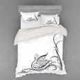 thumbnail image 1 of Ambesonne Animal Bedding Set 4 Pcs, Black Swan in River, Queen, White Black, 1 of 2