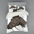 thumbnail image 1 of Ambesonne Animal Bedding Set 4 Pcs, Wild Horse Portrait, Queen, Brown White, 1 of 3