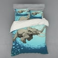thumbnail image 1 of Ambesonne Animal Bedding Set 4 Pcs, in Tropic Ocean, Queen, Slate Blue Turquoise, 1 of 3