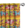 thumbnail image 1 of Ambesonne Animal Cartoon Curtains, Funky Floral, Pair of 28"x63", Multicolor, 1 of 5