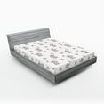 thumbnail image 1 of Ambesonne Animal Cartoon Fitted Sheet, Butterfly, Full Size, Pale Pink White Grey, 1 of 3